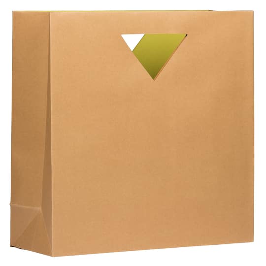 JAM Paper Large Brown Heavy-Duty Die Cut Gift Bags